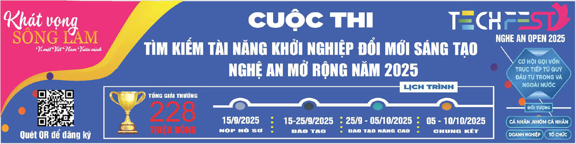 Cuộc thi tìm kiếm tài năng khởi nghiệp đổi mới sáng tạo Nghệ An 2025